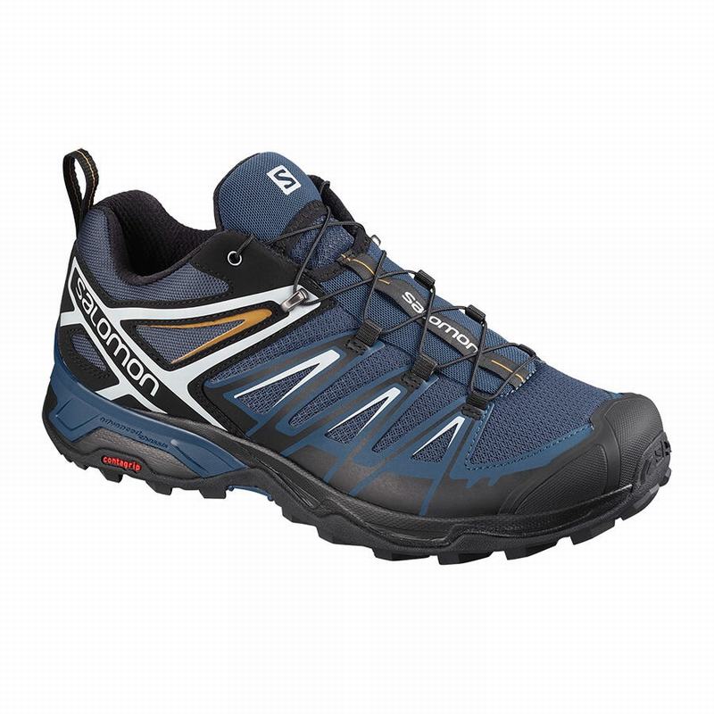 Salomon Israel X ULTRA 3 - Mens Hiking Shoes - Navy/Black (AKJR-28960)